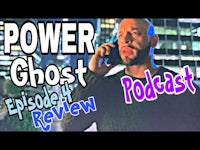 a man on a phone with the words power ghost episode 1 review