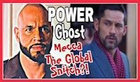 a man and a woman with the words power ghost mecca the global switch?