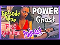 a woman in a bikini with the words power nine ghost first reaction