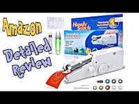 a sewing machine with the words amazon stitch detailed review