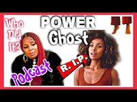 a woman and a man with the words power ghost