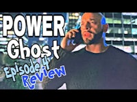 a man on a cell phone with the words power ghost episode 1 review