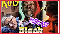 a black man and a man in a box with the words rug podcast