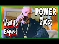 a man talking on the phone with the words power ghost expect