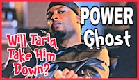 a man in a black jacket with the words power ghost take him down?